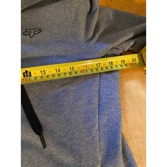 Fox Racing Gray Mock Neck Fleece Pullover Mens M Sweater Arm Spellout - Picture 7 of 8